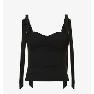 REFORMATION Blanca Tie-Strap Crepe Top NWT Size 8 in Black